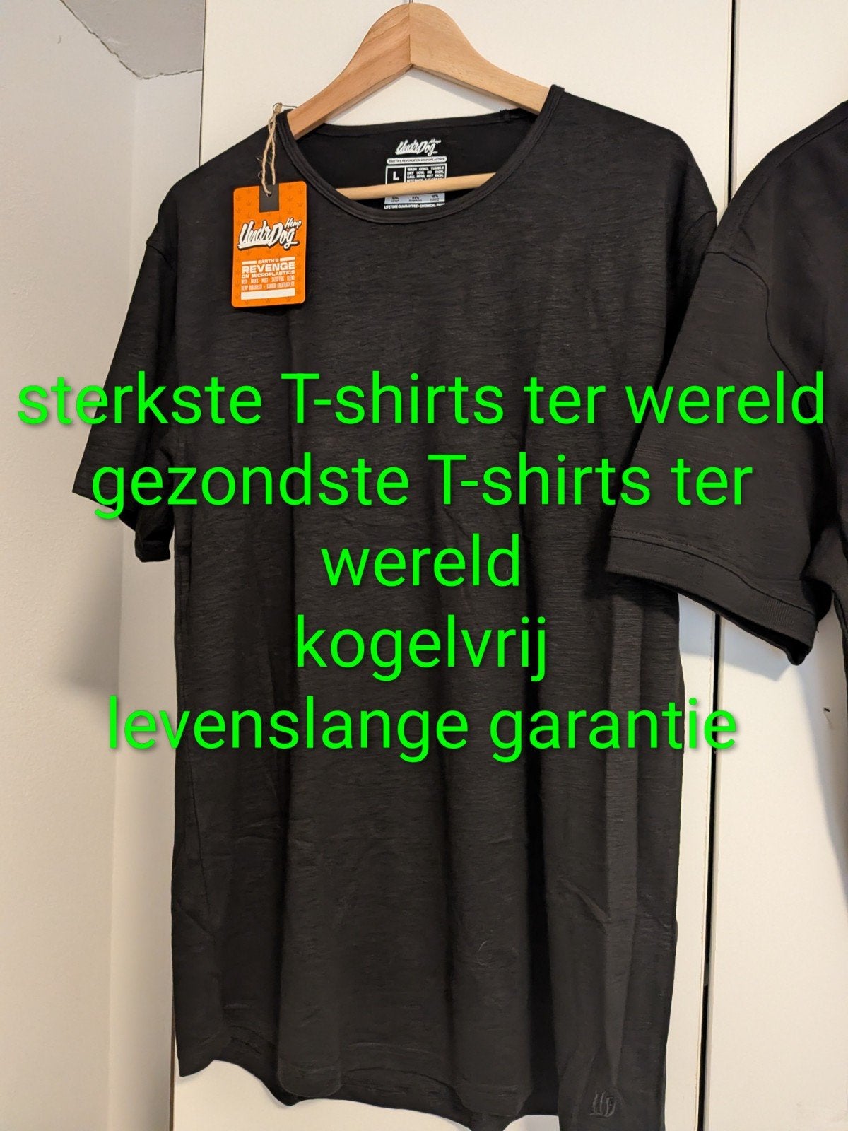 Undrdog T-shirt: Gezondste, sterkste T-shirts- Maat L, Maat 52/54 (L), Zwart, Nieuw, Undrdog