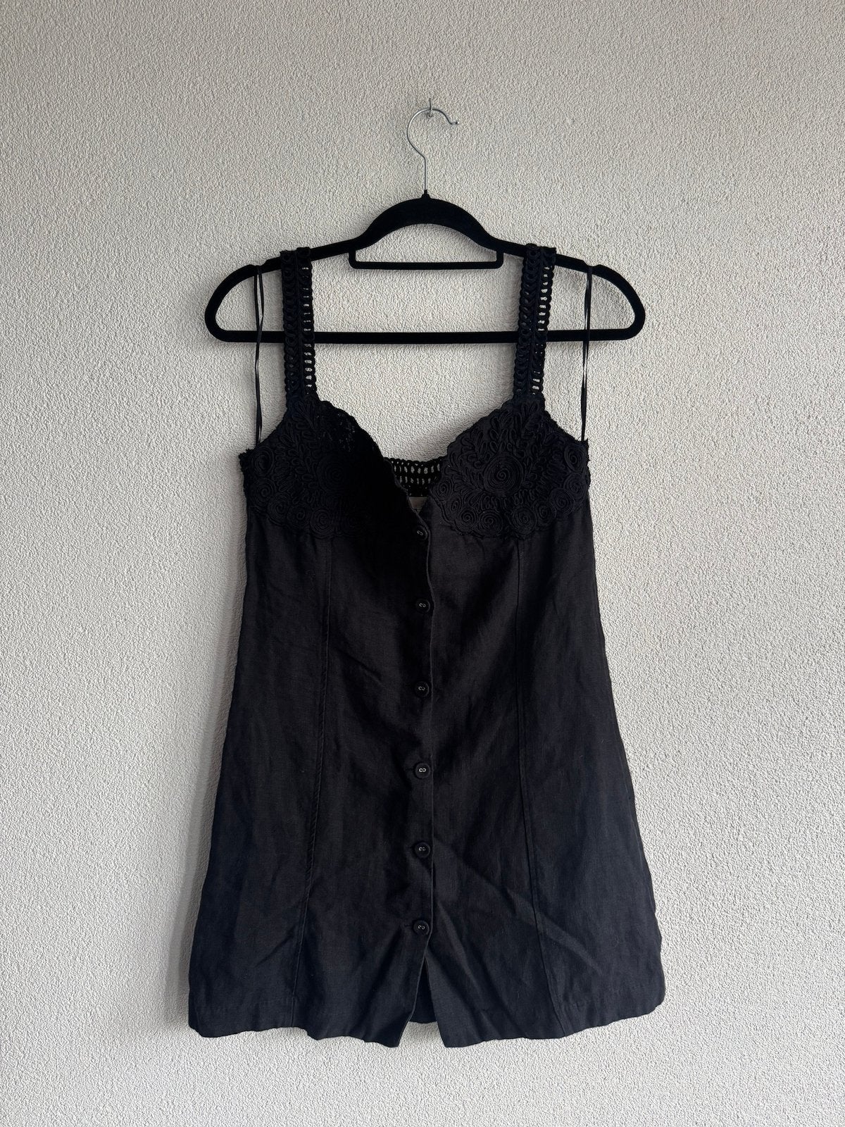 H&M zwarte korte linnen jurk met borduursels, Kleding | Dames, Jurken, H&M, H&M, Zwart, Ophalen of Verzenden