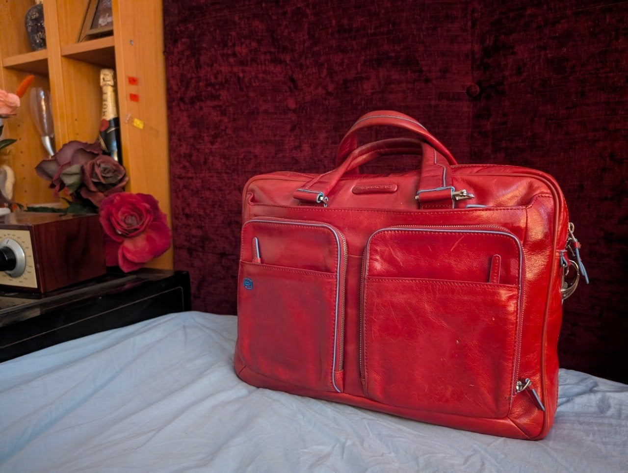 Piquadro Laptop tas Rood Leer(met kaartje er nog aan), Computers en Software, Laptoptassen, Rood, Overige typen, Ophalen of Verzenden