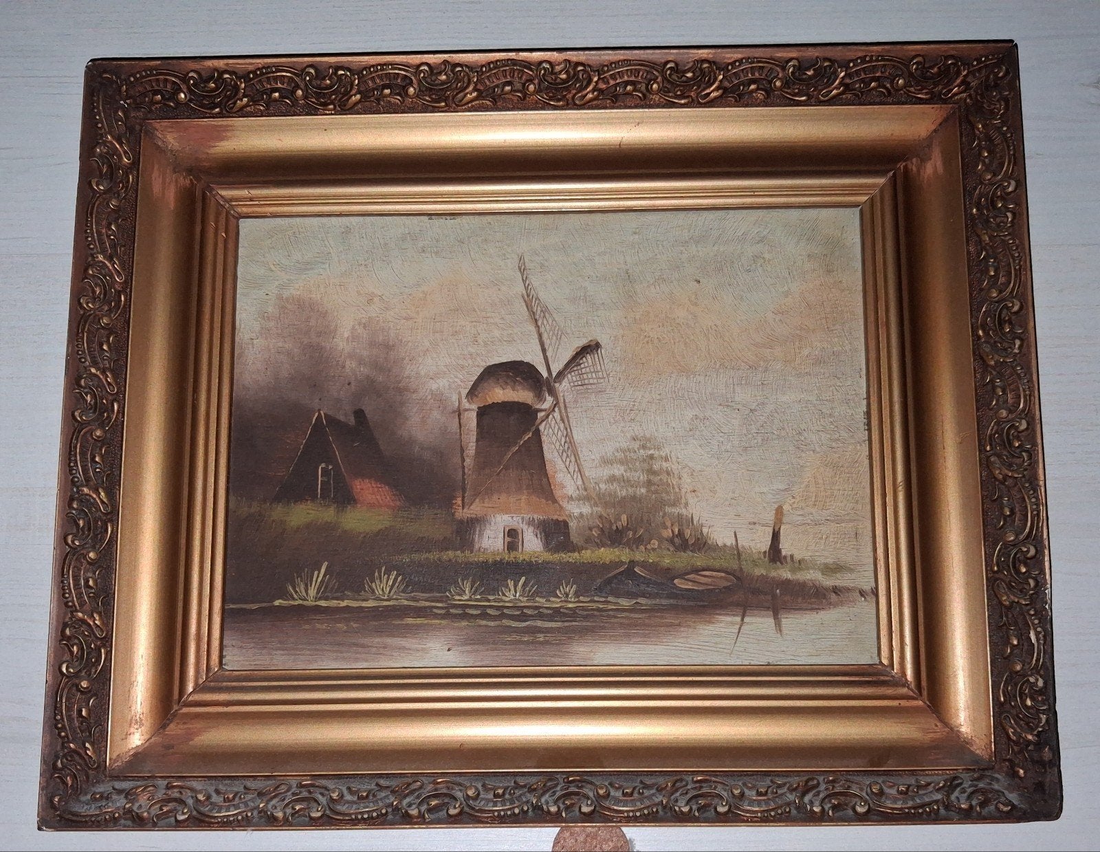 landschap met molen, Antiek en Kunst, Kunst | Schilderijen | Klassiek, Ophalen
