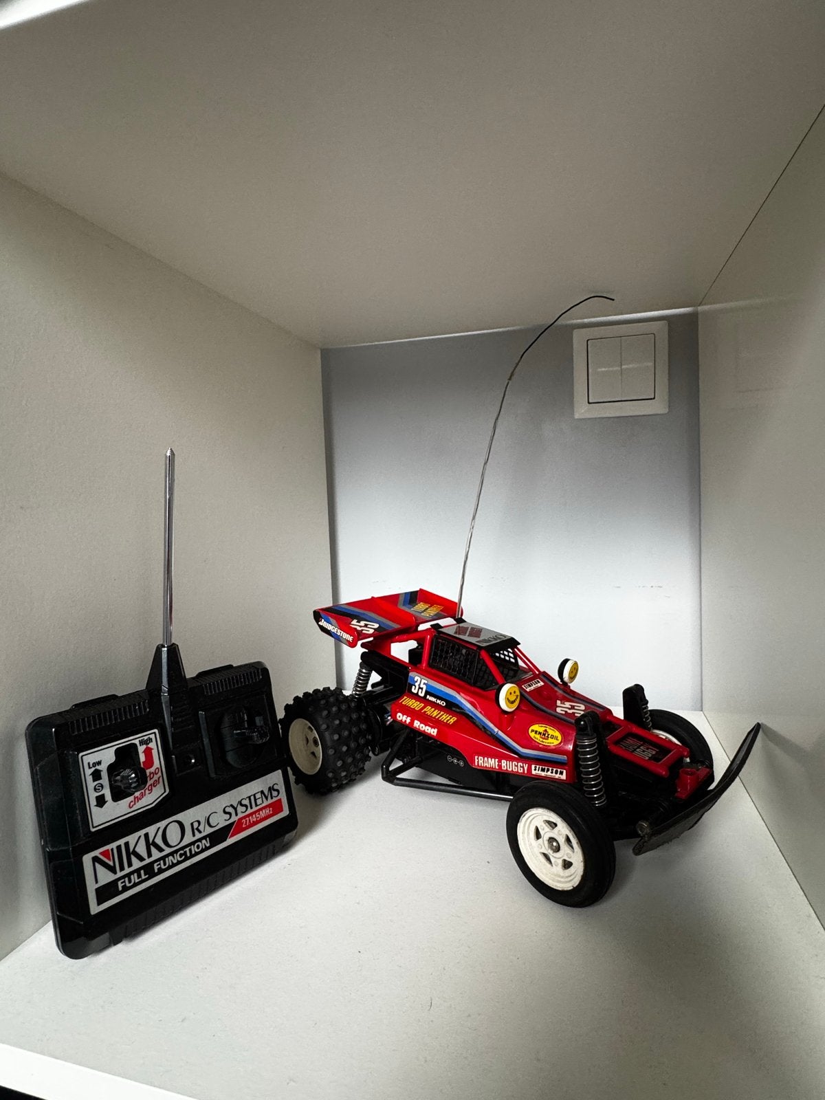 Vintage Nikko Turbo Panther RC Buggy 1986 (1/16), Hobby en Vrije tijd, Elektro, Gebruikt, Auto offroad, Ophalen of Verzenden