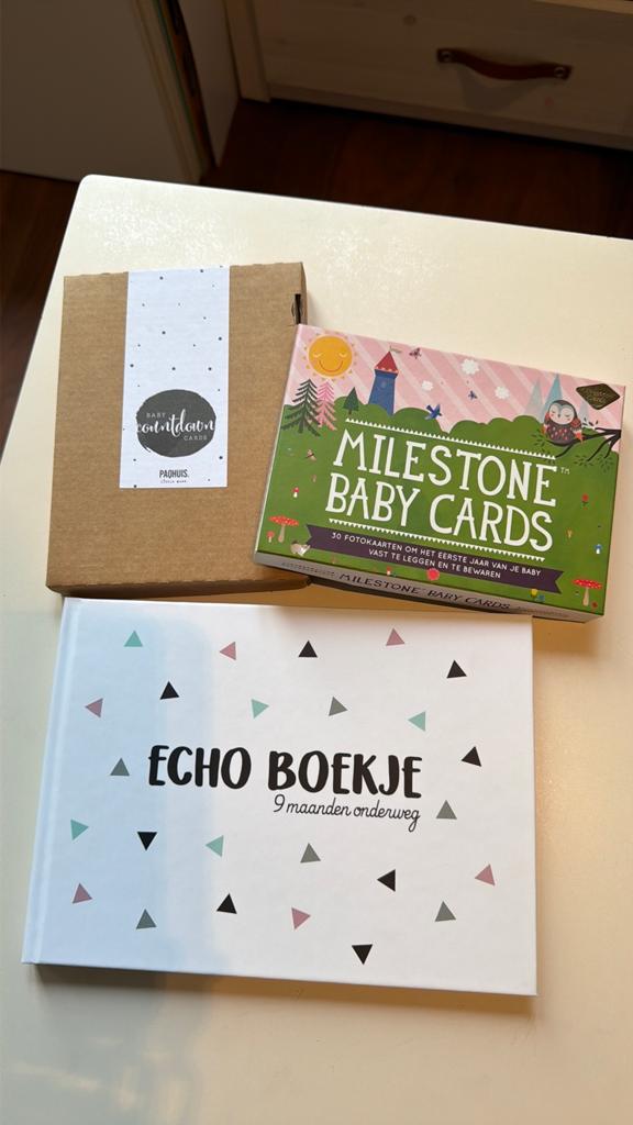Milestone kaarten & Echo boekje - 9 maanden onderweg, Ophalen of Verzenden, Nieuw, Kraamcadeau