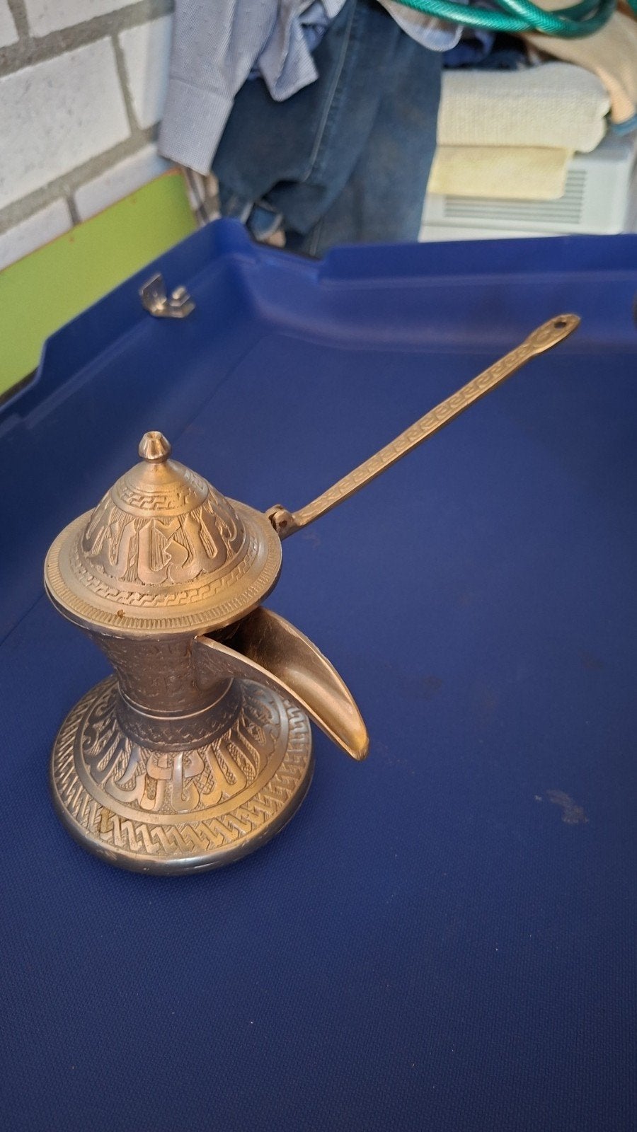 Antieke Arabische Dallah Koffiepot - Brons, Ophalen