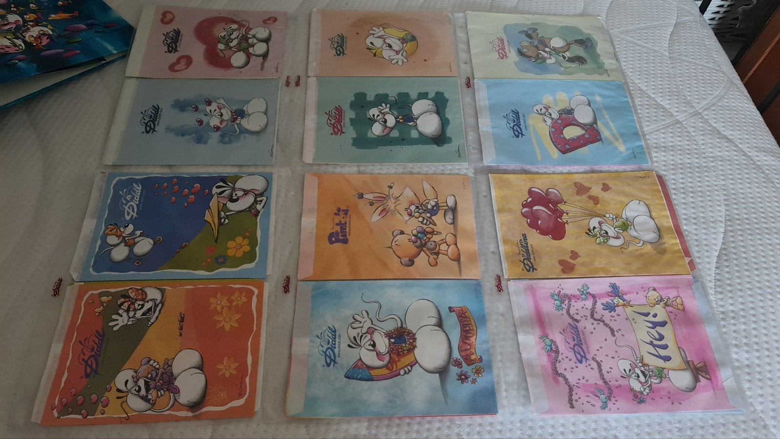 Diddl verzamelzakjes en Expo (2000-2005), Ophalen of Verzenden, Verschillende figuren, Gebruikt, Papier, Kaart of Schrift