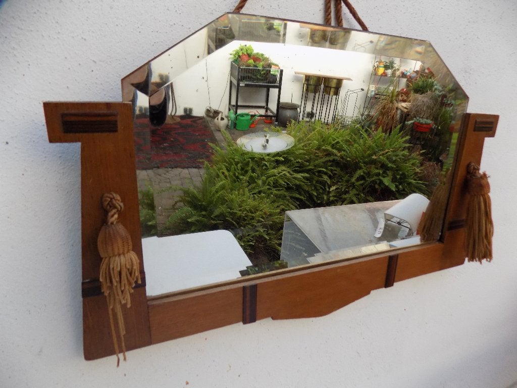 Wandspiegel Amsterdamse school typerende ornamenten, Antiek en Kunst, Curiosa en Brocante, Ophalen