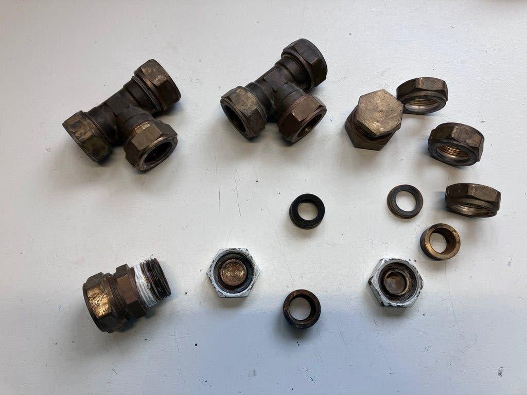 Knelkoppelingen messing 22mm, Ophalen of Verzenden, Gebruikt, Overige typen