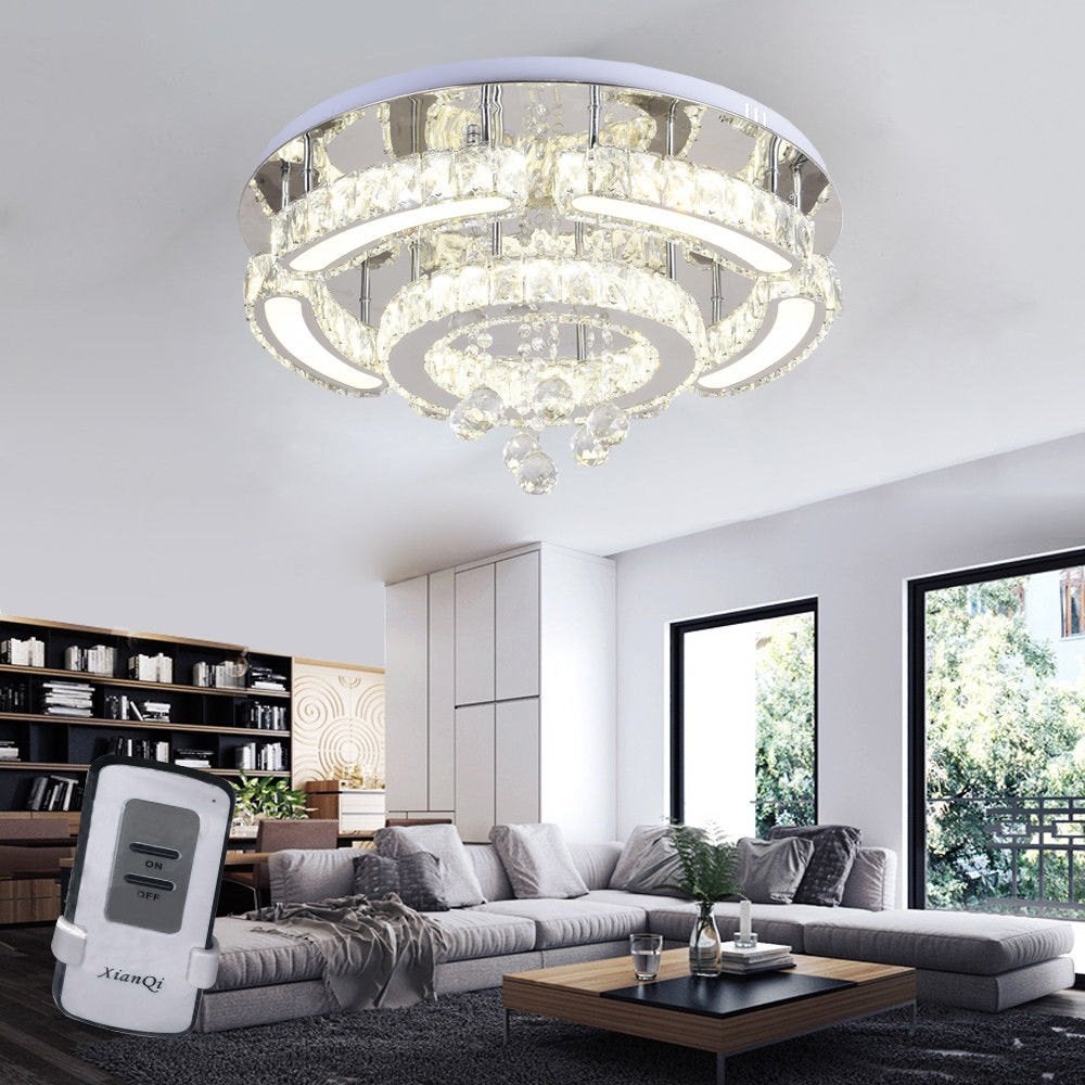 Dimbare 48W LED Krystal Kroonluchter Plafondlamp Effect Lamp, Ophalen of Verzenden, Nieuw