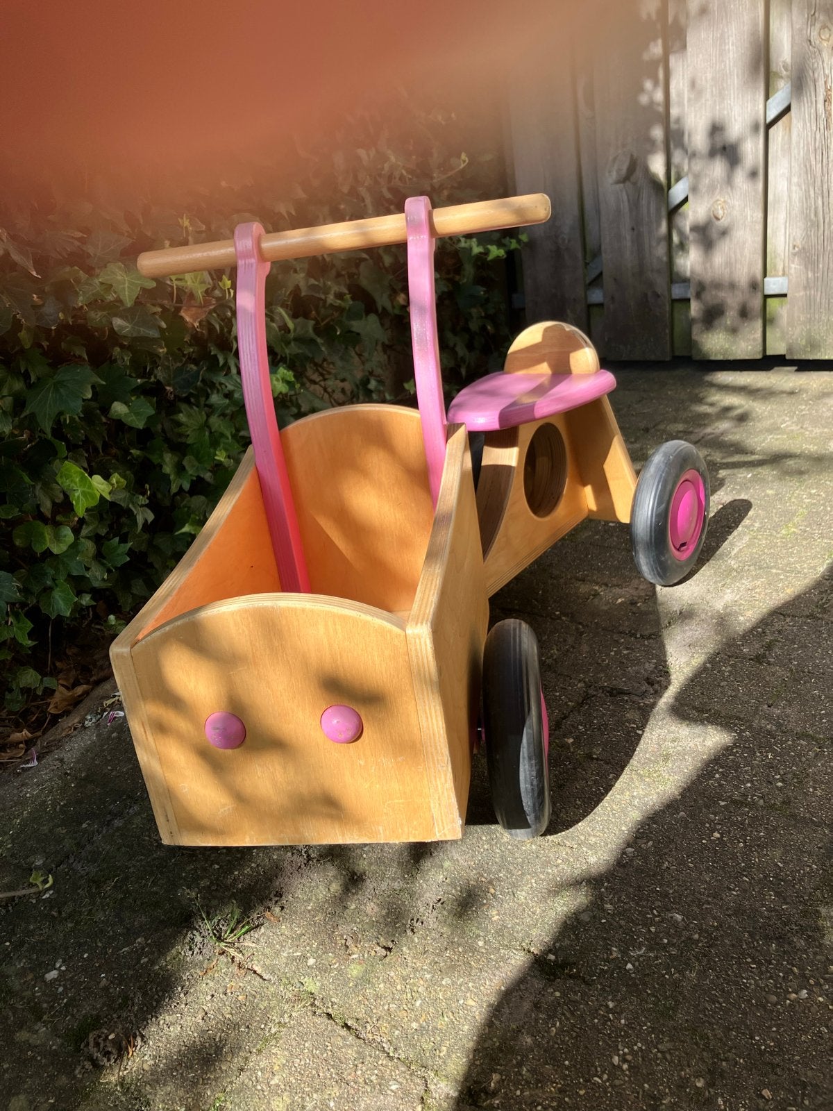 Houten bakfietsje, Ophalen, Gebruikt, Loopfiets