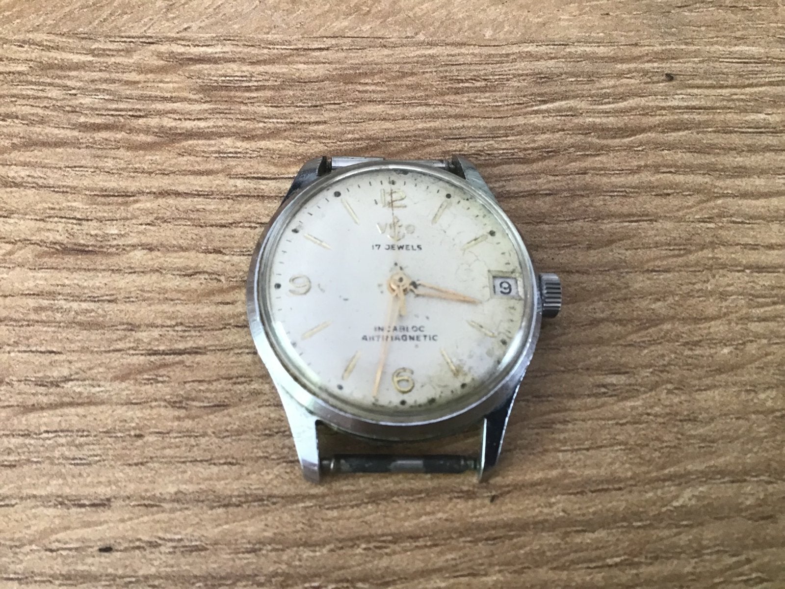 Vito17 jewels antimagnetisch horloge met datum, loopt, Overige merken, Staal, Polshorloge, 1960 of later