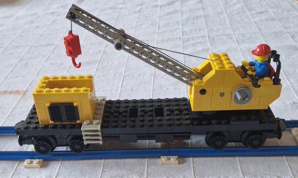 Lego 7814 Crane Wagon uit 1980, Gebruikt, Lego, Ophalen of Verzenden, Compleet