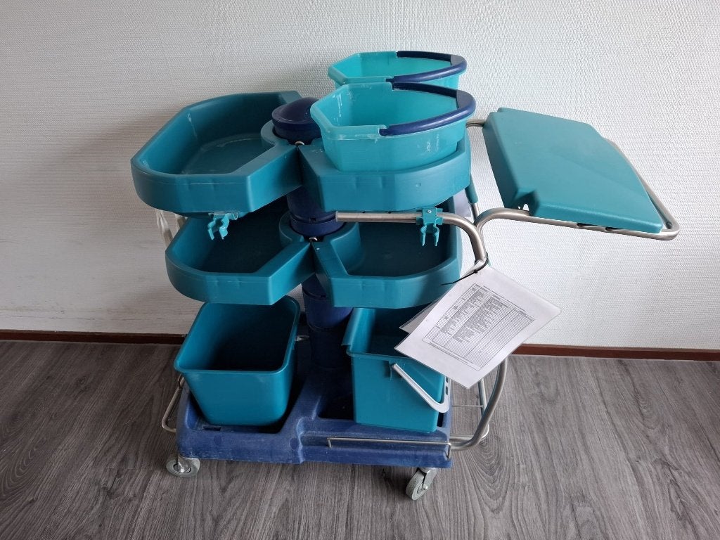 Schoonmaak wagens / karren op wielen gebruikt 9 stuks, 100 liter of meer, Ophalen, Gebruikt, Transportkar