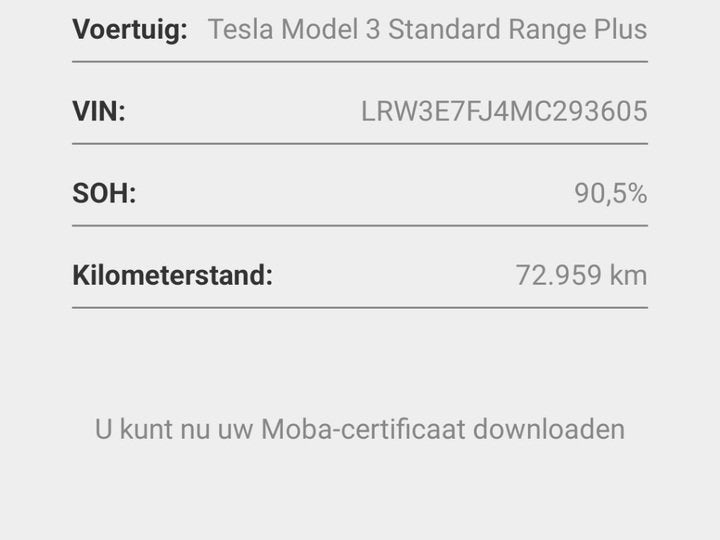 Tesla Model 3 Standard RWD Plus 90.5% SoH FACELIFT [ LFP-ACC, Auto's, Automaat, Gebruikt, Zwart, Sedan