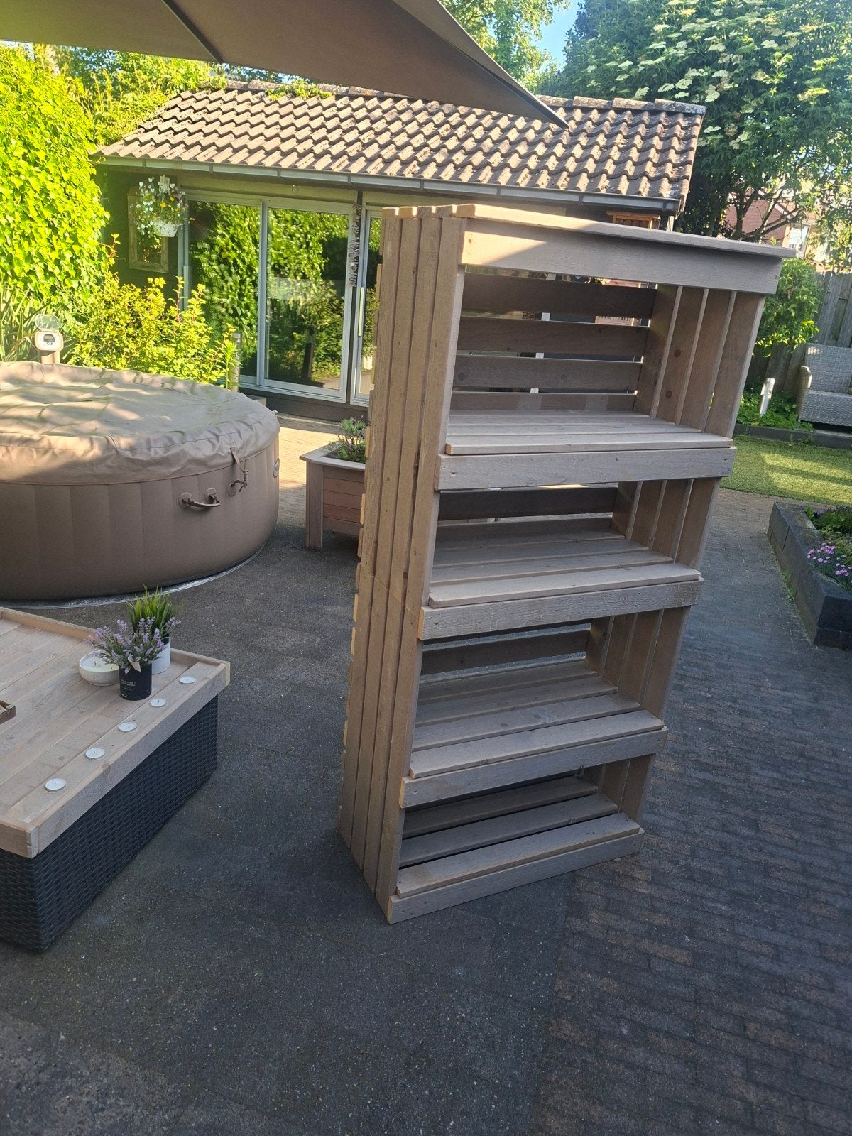 Steigerhouten tuinkast, Tuin en Terras, Ophalen, Nieuw, Hout, Overige typen