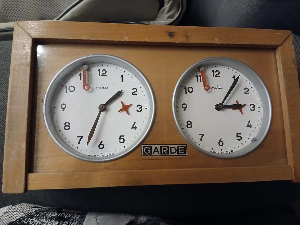 vintage mechanische Gardé schaakklok, Ophalen of Verzenden