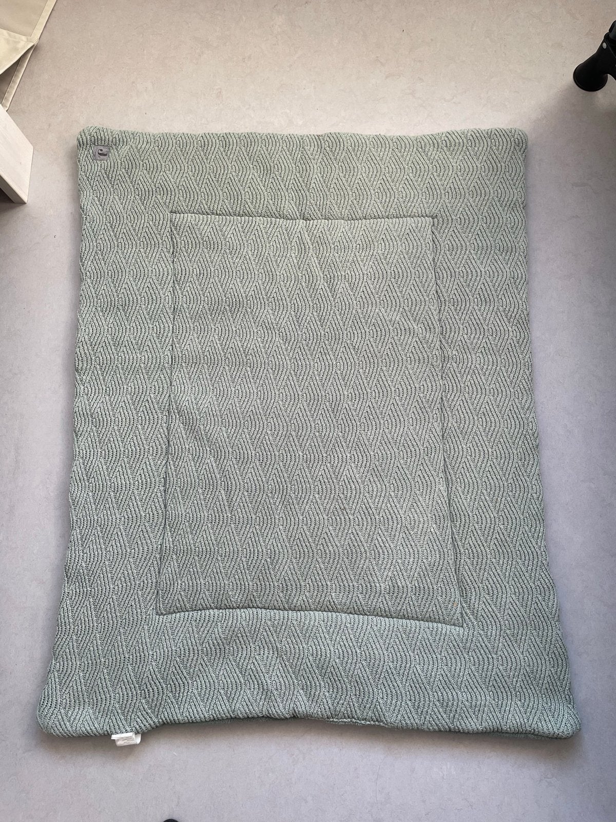 Jollein Boxkleed 75x95 cm - Katoen & Fleece, Ophalen, Groen, Dubbelzijdig, Jollein