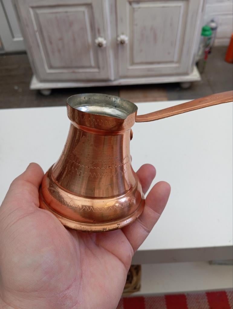 Koperen Turkse Koffiepot - Cezve/Ibrik, Antiek en Kunst, Antiek | Koper en Brons, Ophalen of Verzenden, Koper