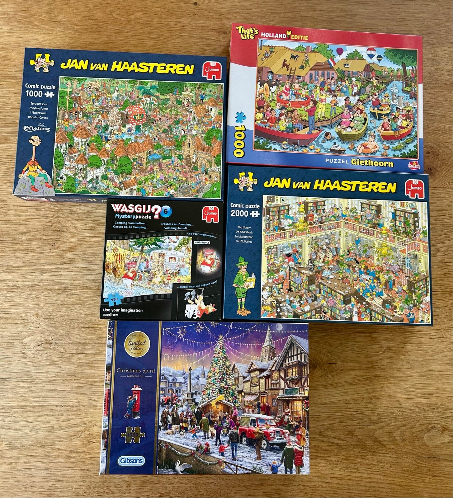 Leuk puzzel pakket met oa 2 Van Haasteren, Ophalen of Verzenden, 500 t/m 1500 stukjes, Gebruikt, Legpuzzel