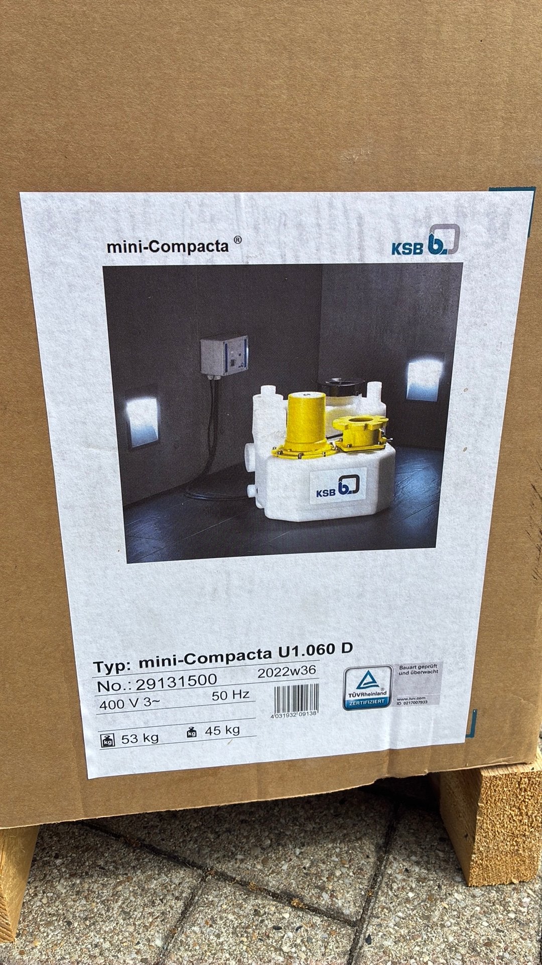 Ksb mini compacta U1.060 D, Ophalen, Overige materialen, Overige typen, Nieuw