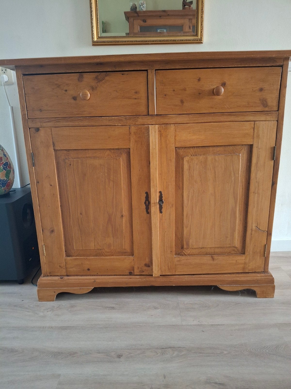 Antiek grenen dressoir (penantkast )met 2 lades en 2 deuren, Antiek en Kunst, Antiek | Meubels | Kasten, Ophalen