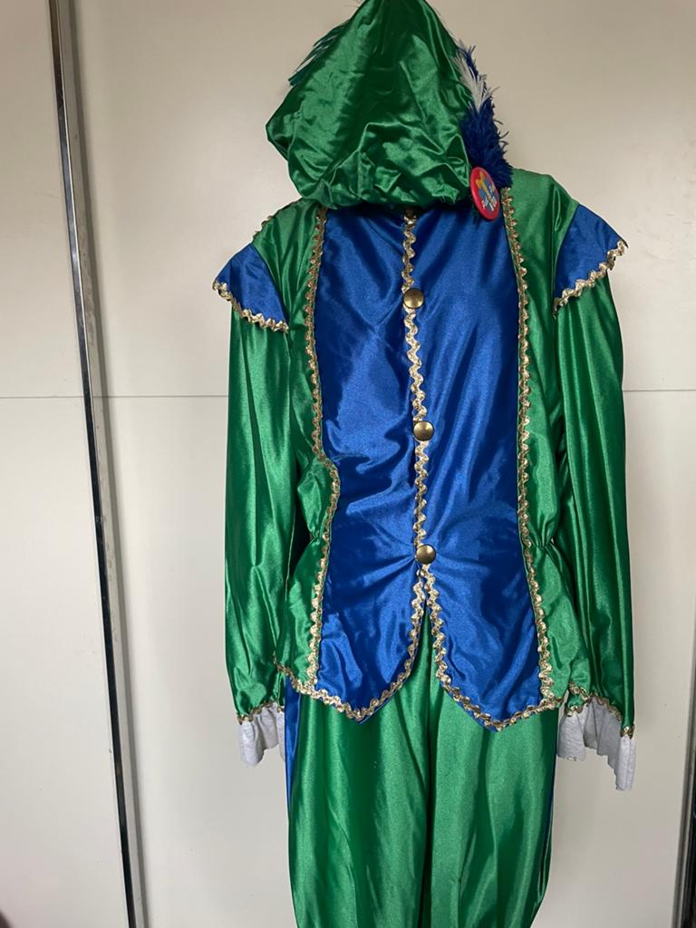 Pietenpak groen/blauw, Ophalen of Verzenden