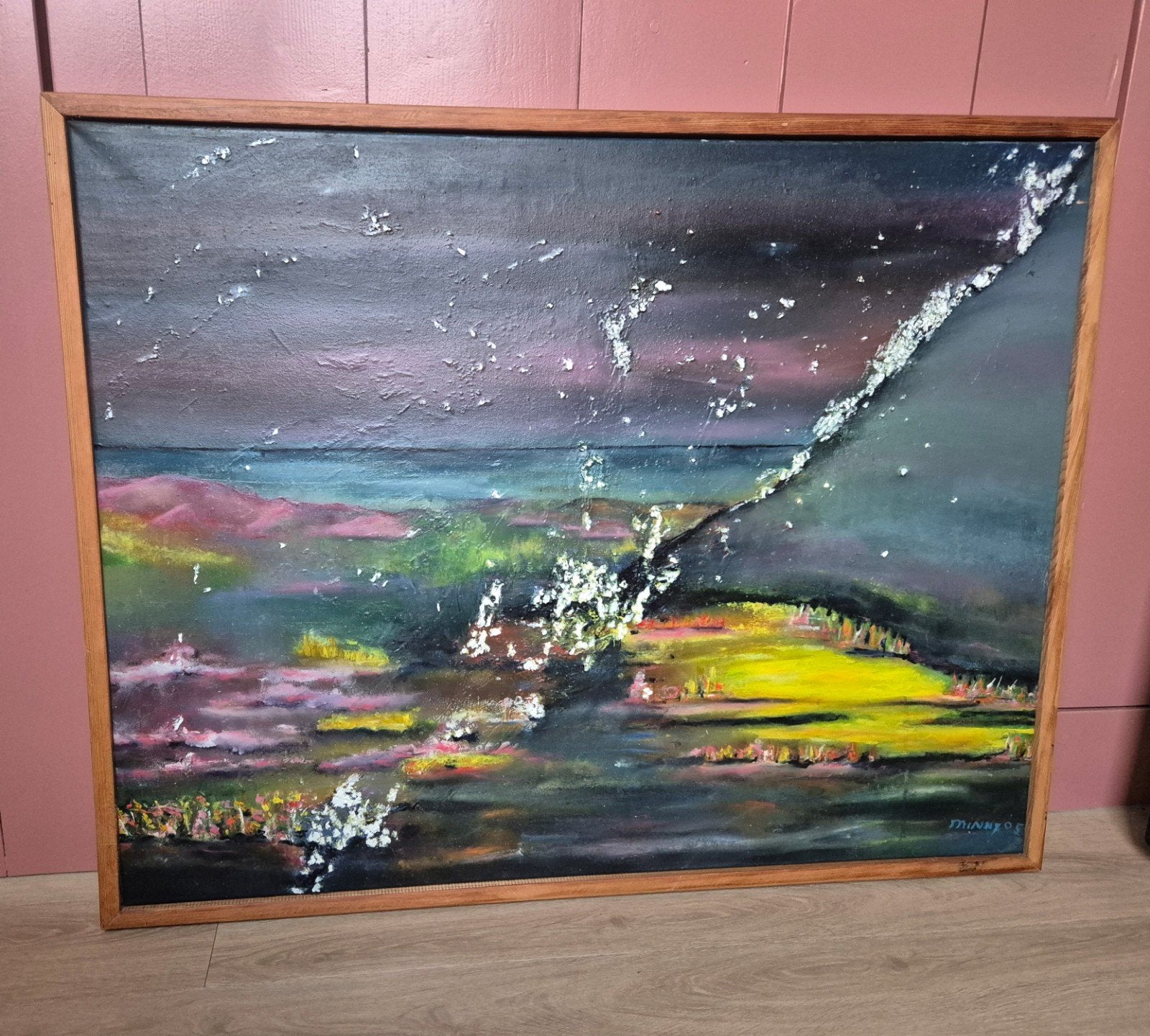 Abstract Schilderij met Levendige Kleuren en Textuur, Ophalen