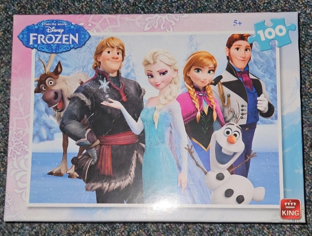 Disney Frozen Legpuzzel - King (100 stukjes) - Vanaf 5 jaar, Ophalen of Verzenden, Minder dan 500 stukjes, Zo goed als nieuw, Legpuzzel