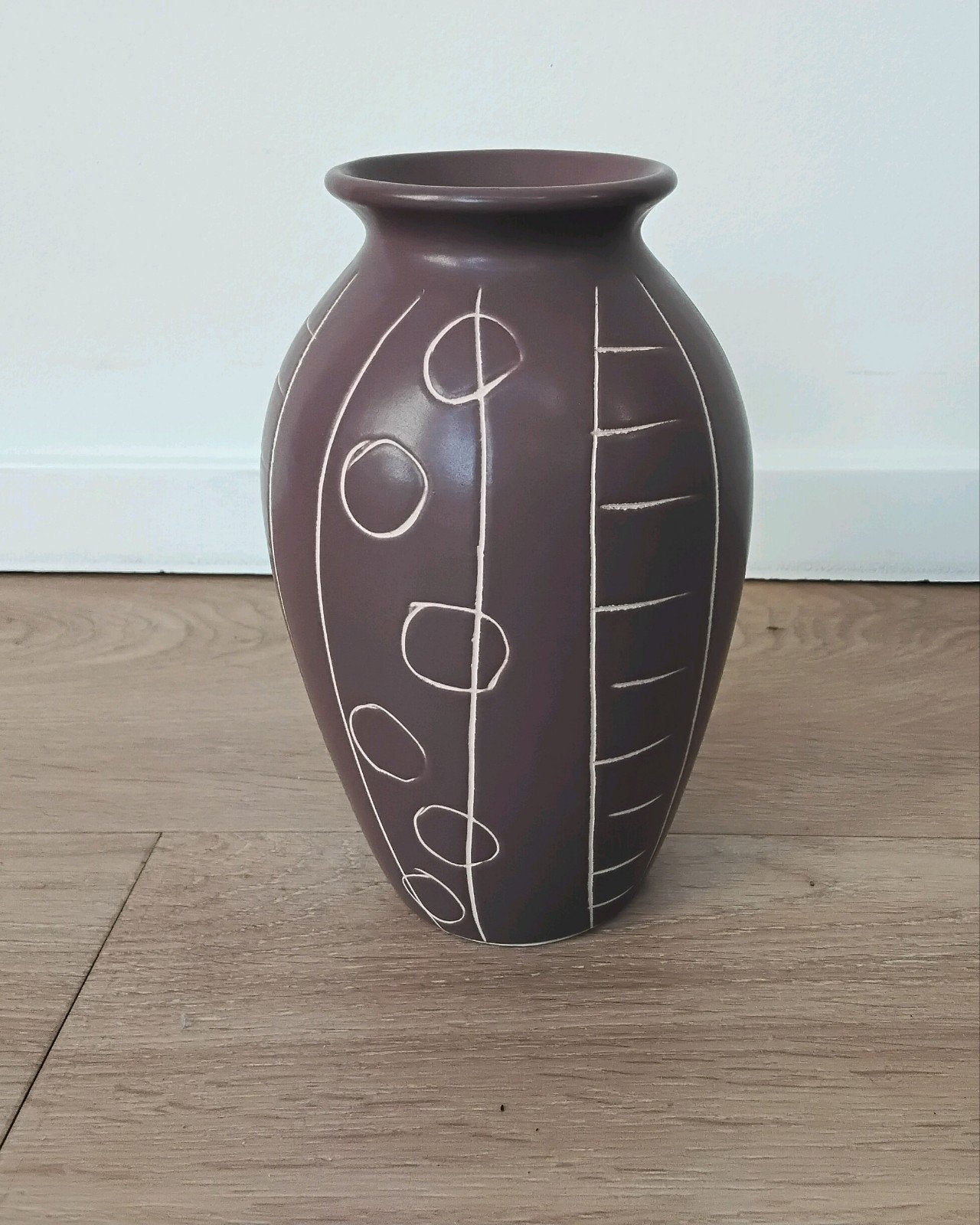 West Germany vaas, Scheurich, 18cm, Bruin, Natuurlijk materiaal, Ophalen of Verzenden, Zo goed als nieuw