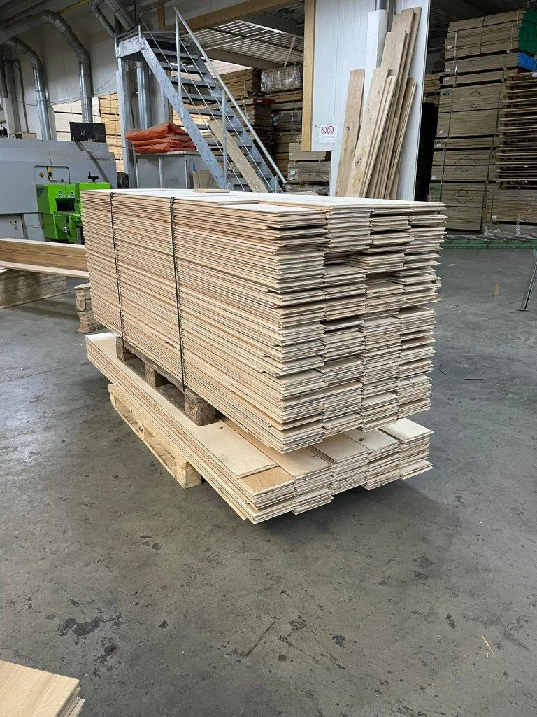 Voorraadpartijen houten vloer geschikt voor vloerverwarming, Ophalen, 50 tot 150 cm, Nieuw, Vloerdelen of -planken