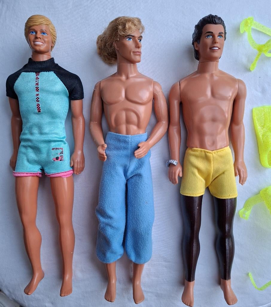3 vintage barbie Ken  mannen o.a. John Smith, Ophalen of Verzenden, Gebruikt, Barbie