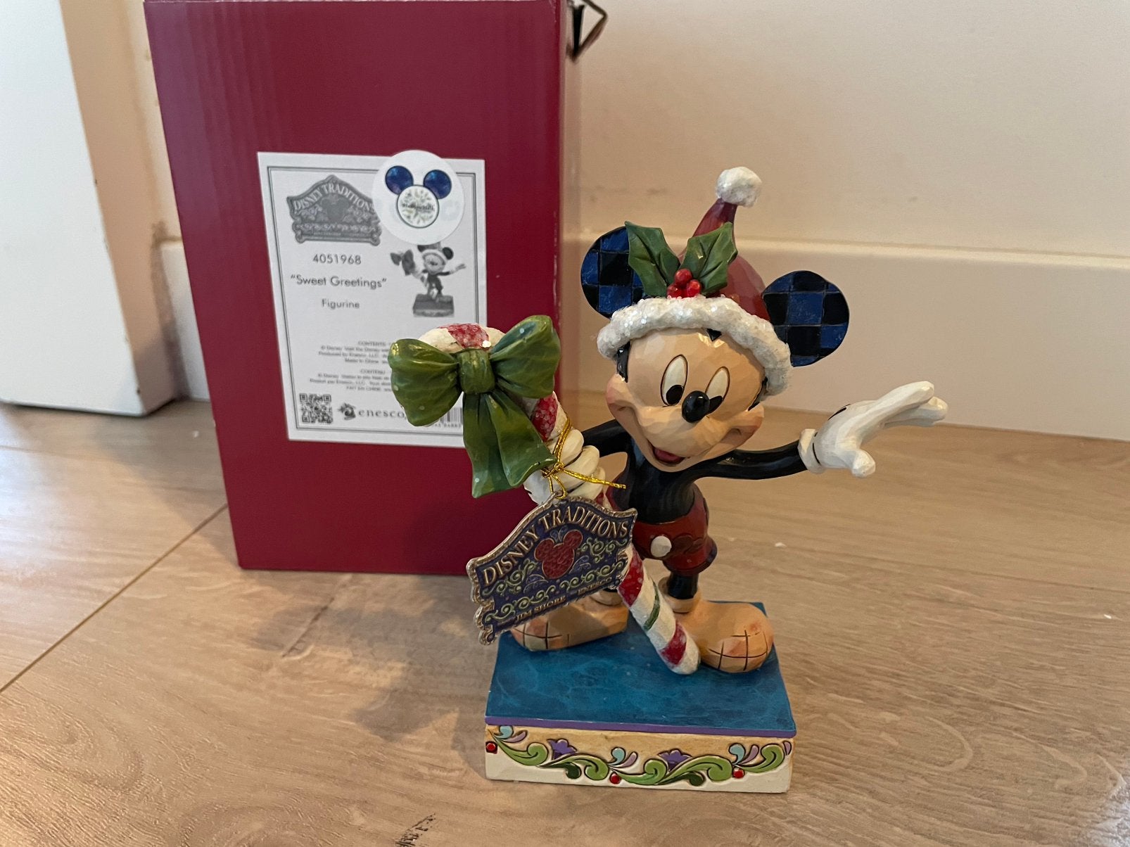 Jim shore Disney Traditions kerstmis Sweet Greetings Mickey, Verzamelen, Disney, Ophalen of Verzenden, Mickey Mouse, Zo goed als nieuw