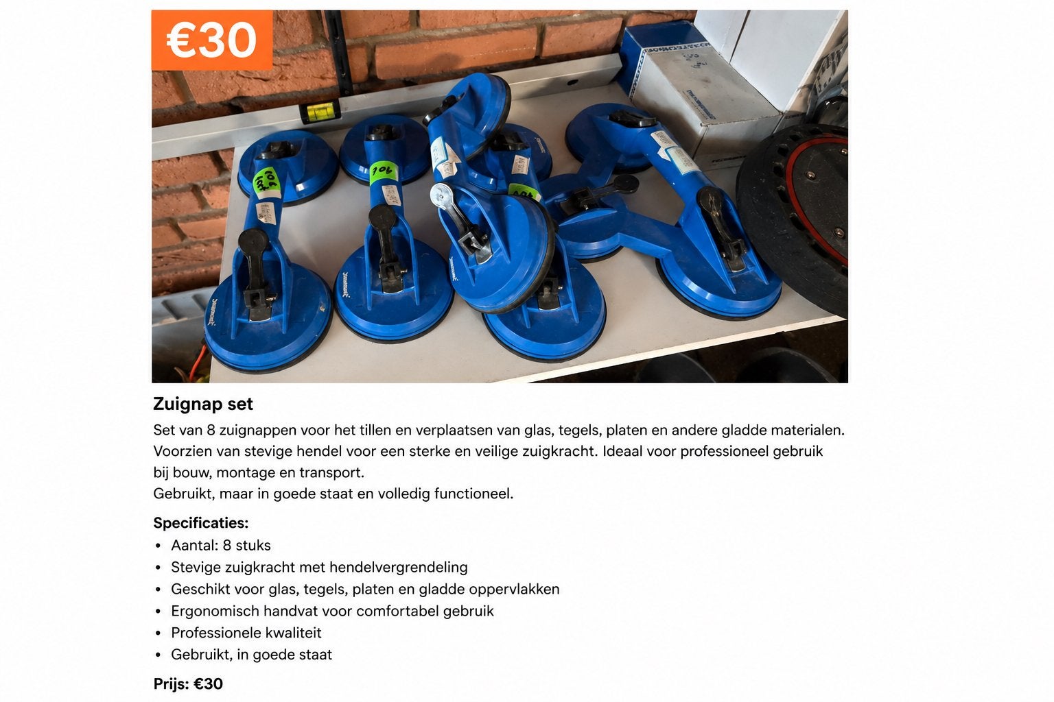 Foto 4 van Bouwgereedschap–Nivelleerlatten,statief,grondboren,zuignappe