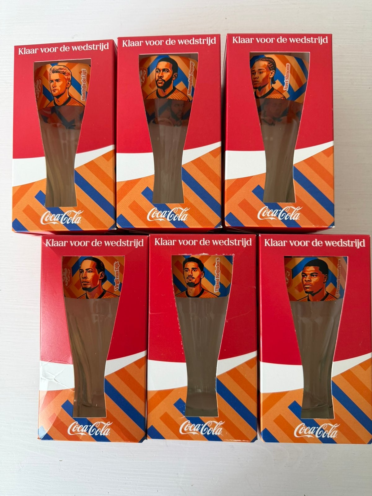 NIEUW >  6x Coca Cola WK Oranje Glazen (zie omschr.), Huis en Inrichting, Glas of Glazen, Overige merken, Verzenden, Nieuw