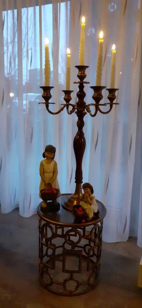 Antieke Koperen Kandelaar met 5 Armen, Ophalen of Verzenden, Koper of Brons