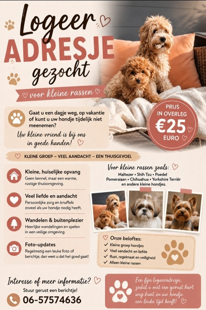 Liefdevol honden logeer/oppas adres aangeboden, Ophalen
