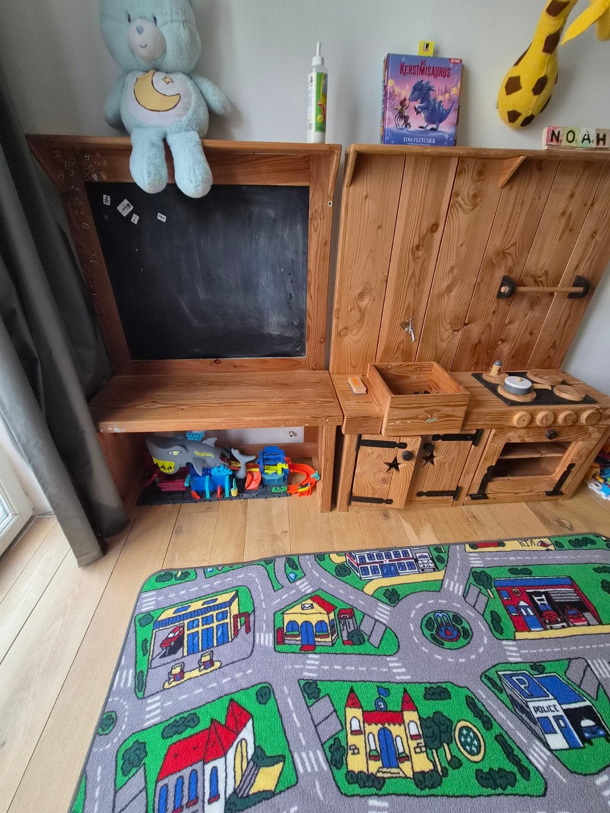 Houten speelkeuken met schoolbord, Ophalen of Verzenden