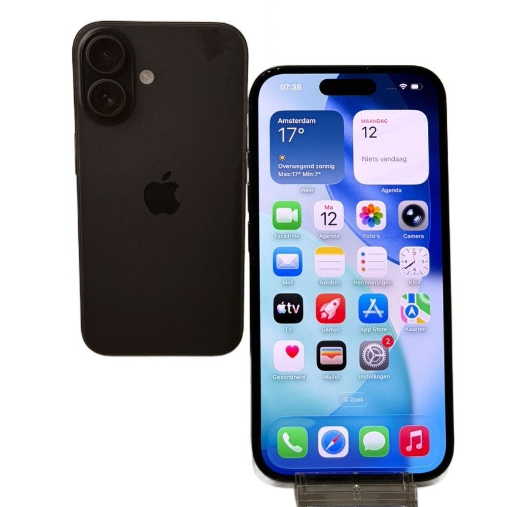 iPhone 16 128GB Zwart Accu:100% Zeer Nette Staat in Doos, 128 GB, Zwart, IPhone 16, Ophalen of Verzenden