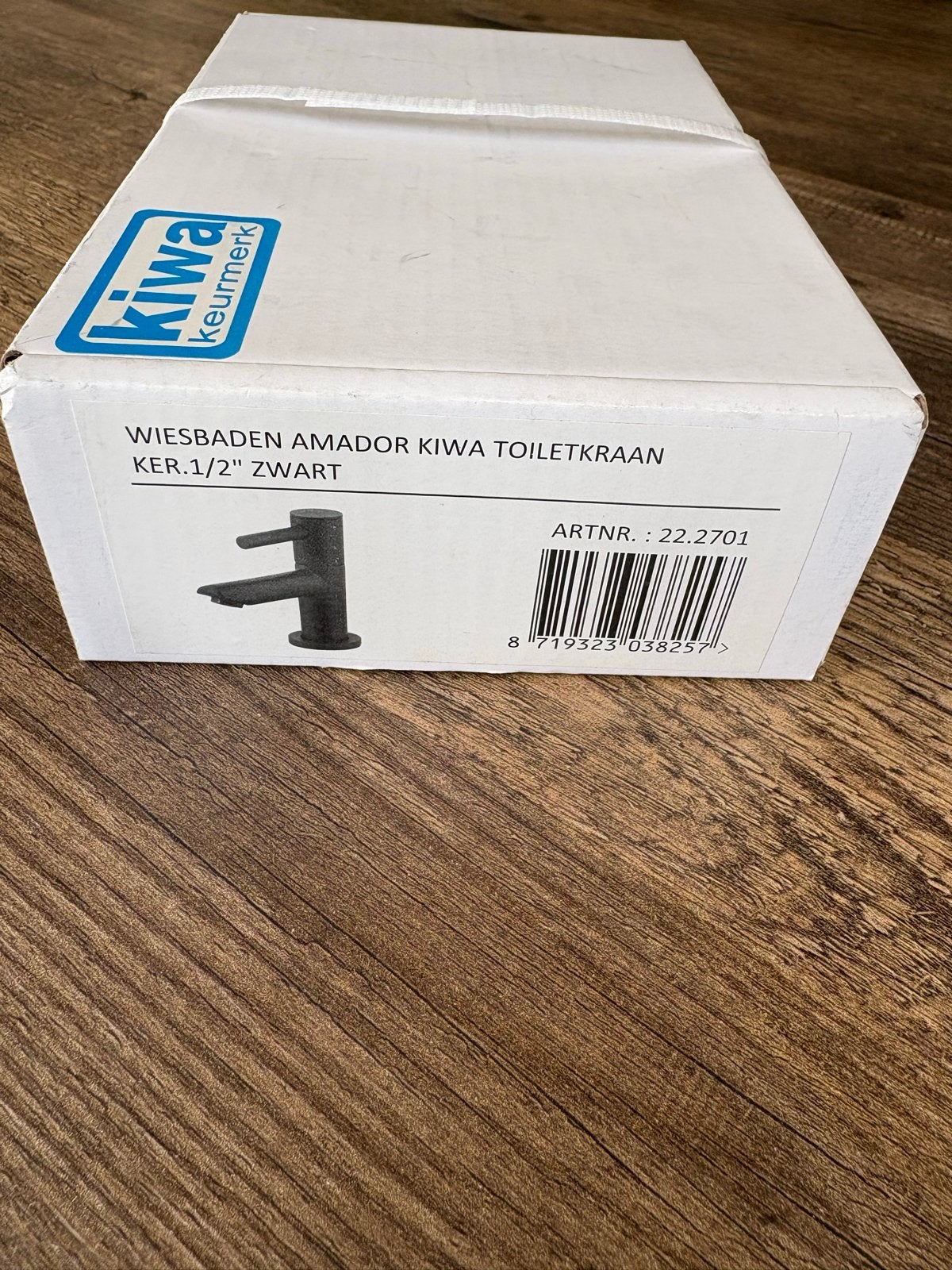 Wiesbaden Amador Kiwa Toiletkraan Ker.1/2" Zwart, Ophalen of Verzenden, Nieuw, Kraan