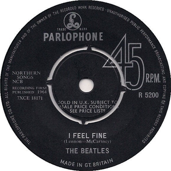 ENGELSE SINGLE THE BEATLES I FEEL FINE LENNON MCCARTNEY, Verzenden, 7 inch, Zo goed als nieuw, Pop