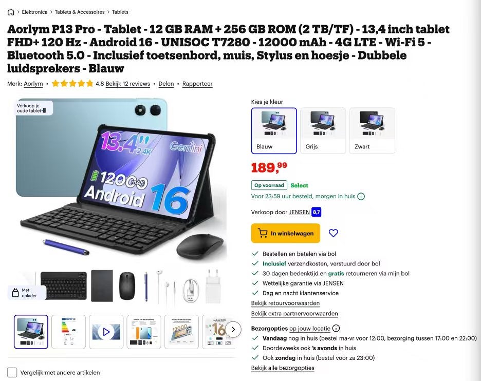 Brand new tablets for sale at different prices, Computers en Software, Android Tablets, Nieuw, Wi-Fi en Mobiel internet, 10 inch