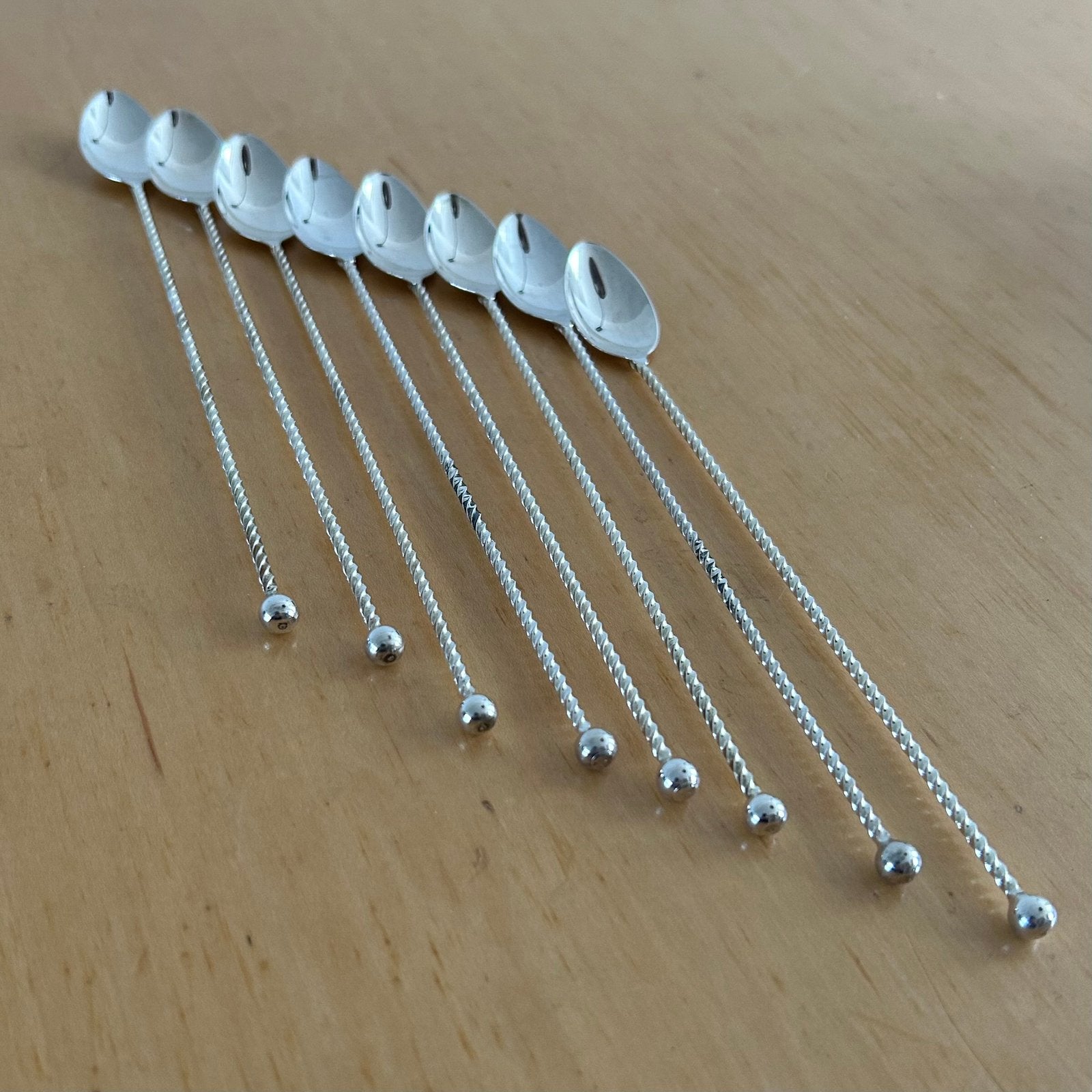 Verzilverde cocktail lepels stijlappel, Ophalen of Verzenden, Zilver