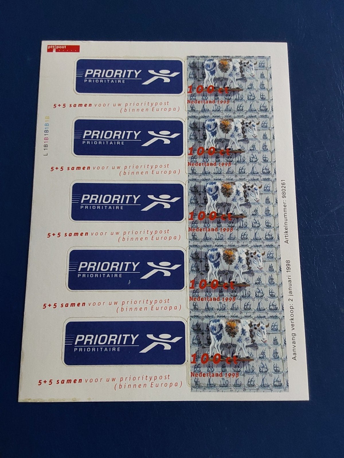 nvph V1747 Vel Priority zegels 1998 ( pf), Ophalen of Verzenden