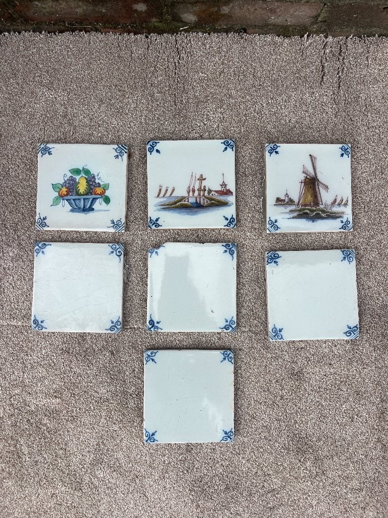 Antieke Delfts Blauwe Tegels - Tichelaar makkum, Antiek en Kunst, Ophalen