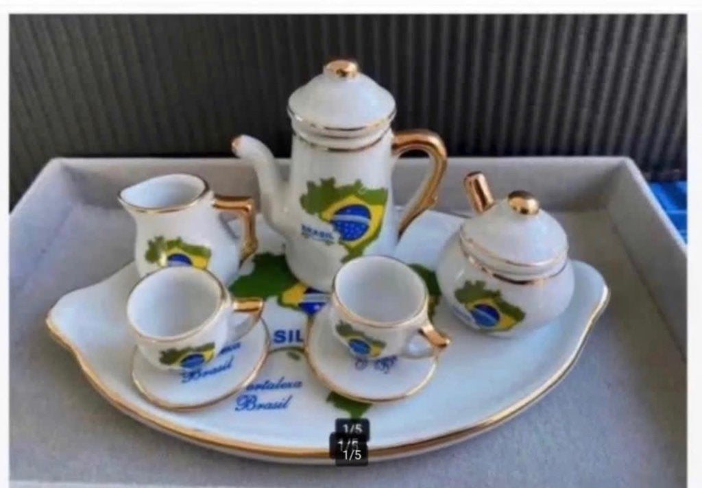 Poppenhuis serviesje Brazilië Fortaleza 6-delig compleet, Overige typen, Ophalen of Verzenden, Zo goed als nieuw, X