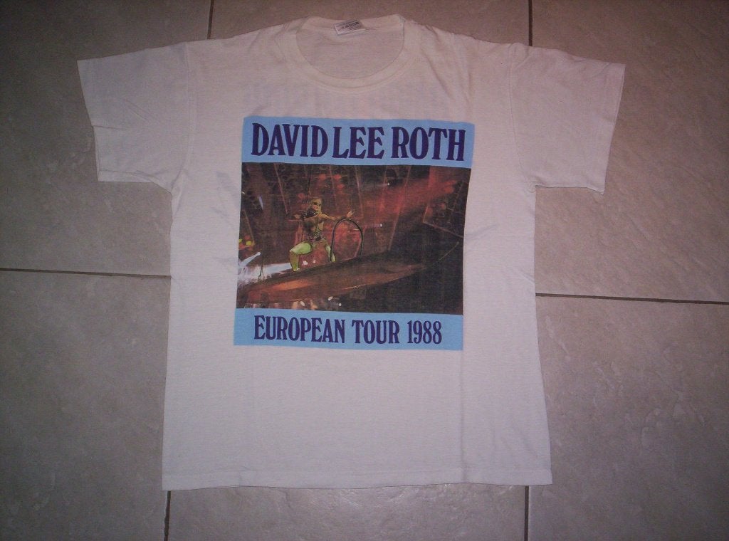 DAVID LEE ROTH - European tour 1988 shirt Van Halen, Ophalen of Verzenden, Zo goed als nieuw, Maat 52/54 (L), Wit