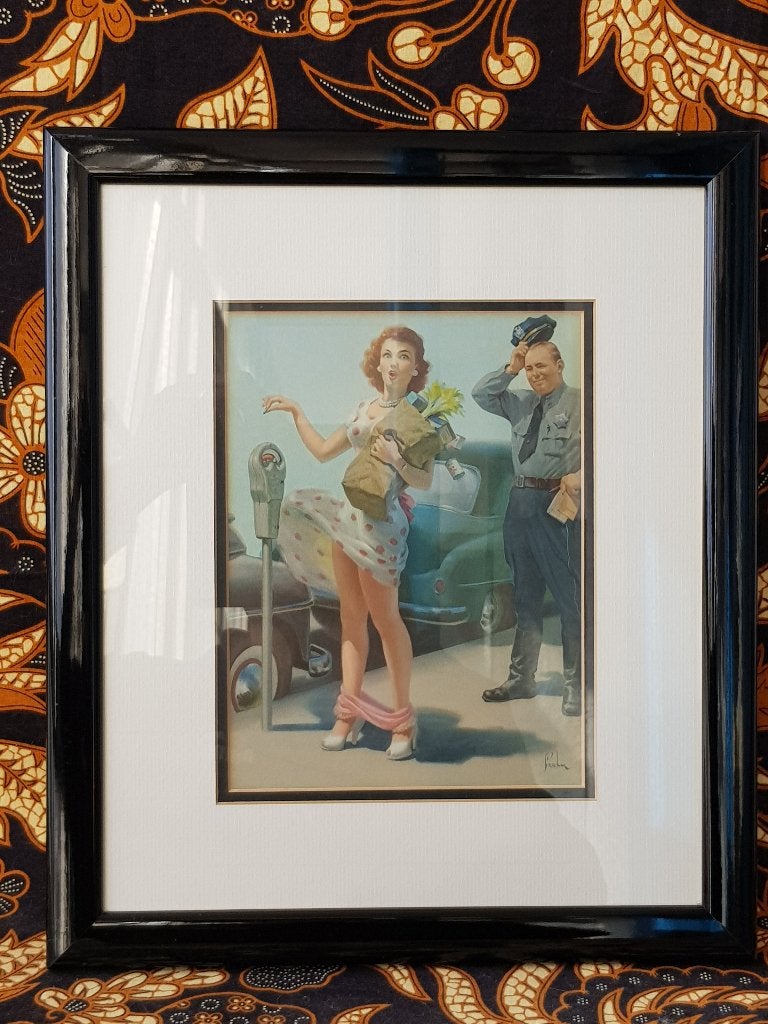 Mooie originele oude licht erotische litho uit Engeland., Antiek en Kunst, Kunst | Litho's en Zeefdrukken, Lithografie, Gesigneerd