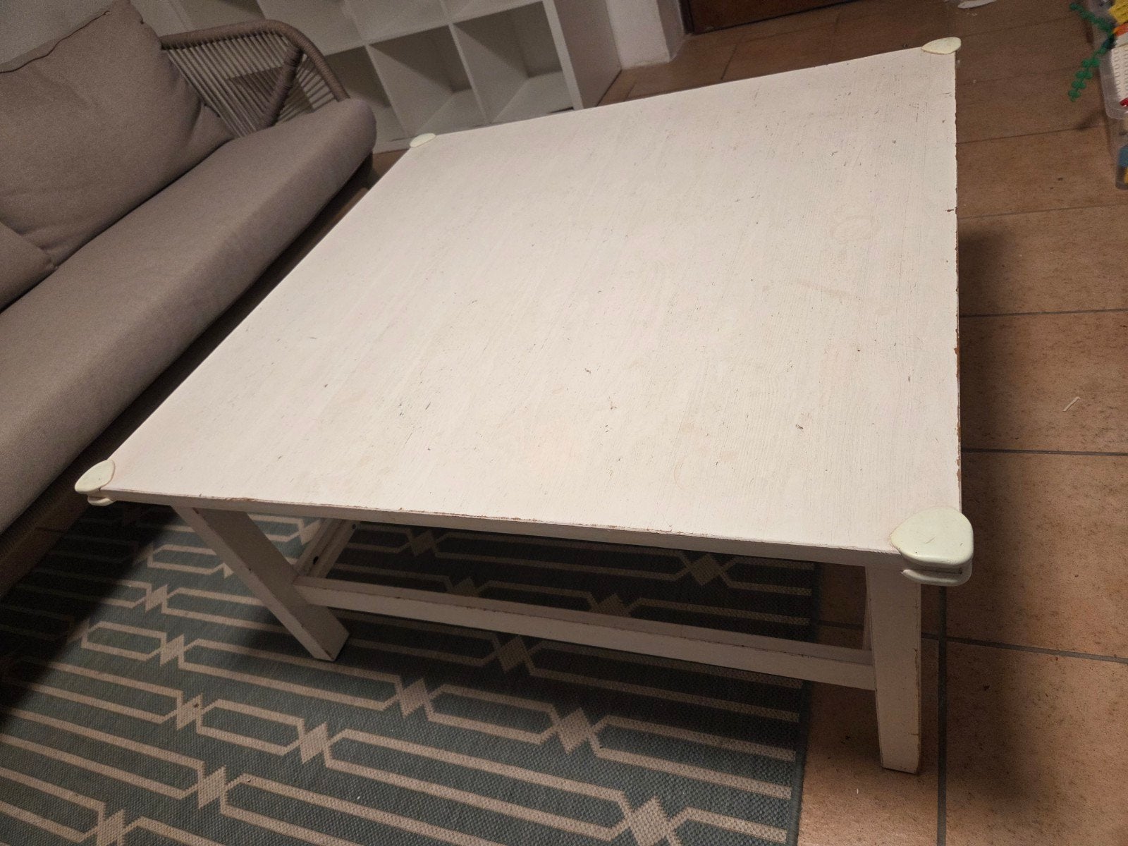 Gtatis wit houten salontafel [90 x 92 x 47 cm], Ophalen, Gebruikt, 50 tot 100 cm, Vierkant