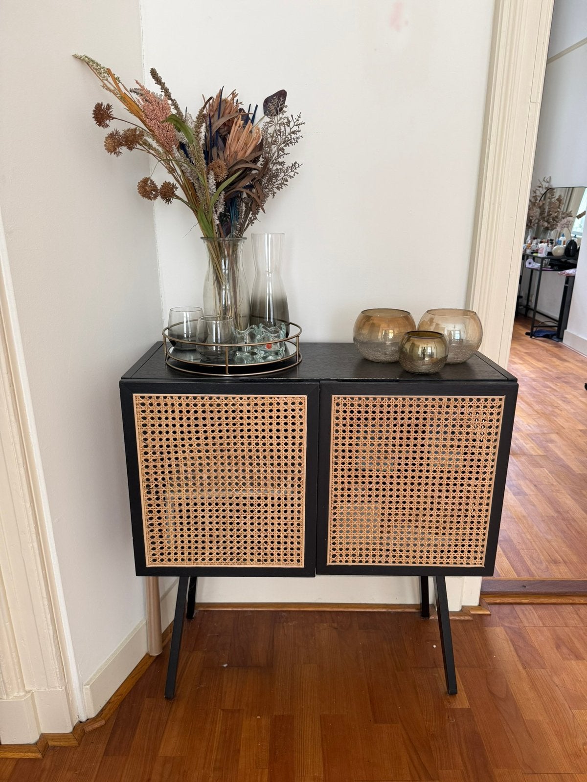 H&M Home dressoir met rotan, Ophalen, Zo goed als nieuw, 25 tot 50 cm, 50 tot 100 cm