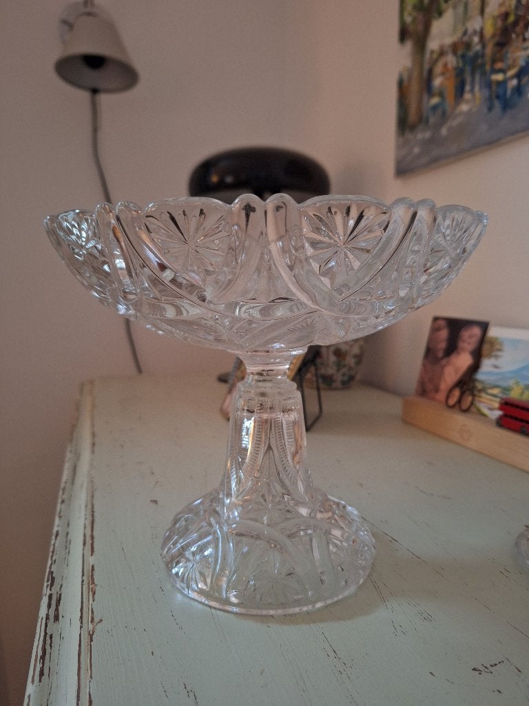 Glazen schaal op voet Val Saint Lambert, Ophalen of Verzenden