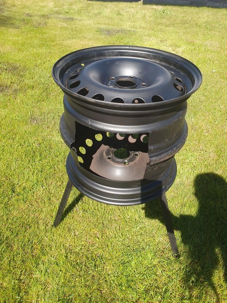 Vuurkorf van stalen velgen, Tuin en Terras, Vuurkorven, Ophalen, Nieuw, Vuurkorf