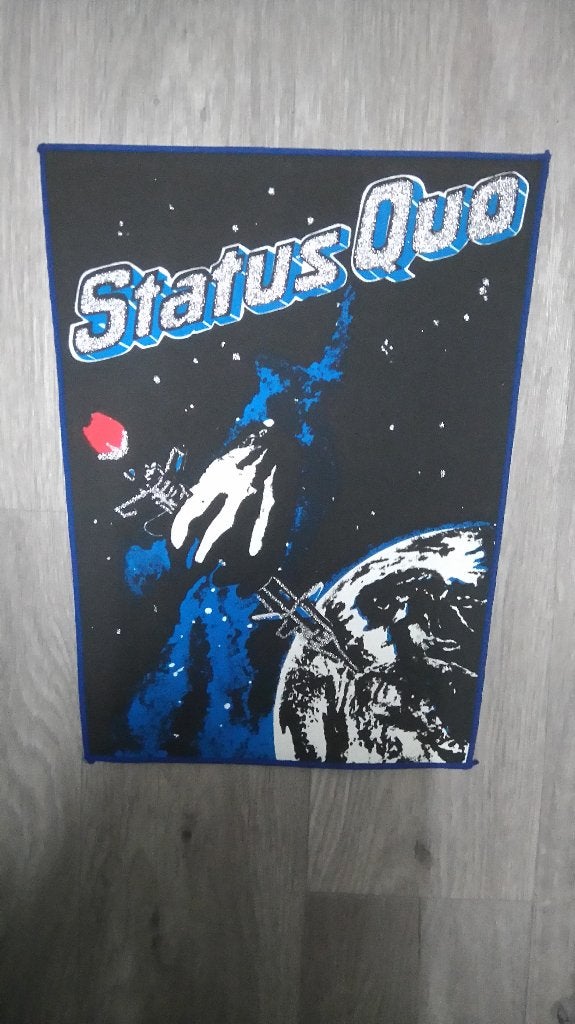 Status Quo never too late muziek back patch backpatch, Ophalen of Verzenden, Zo goed als nieuw, Kleding